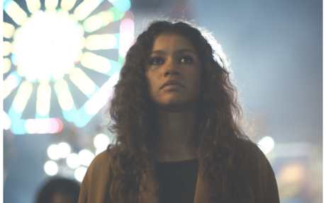 zendaya from the show euphoria looking up