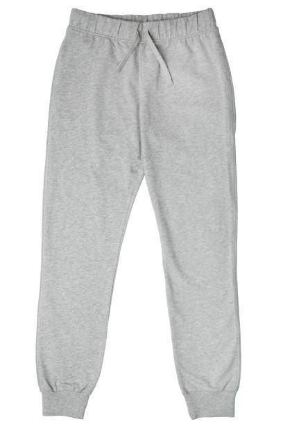 Sport pants isolated on white background gray sweatpants