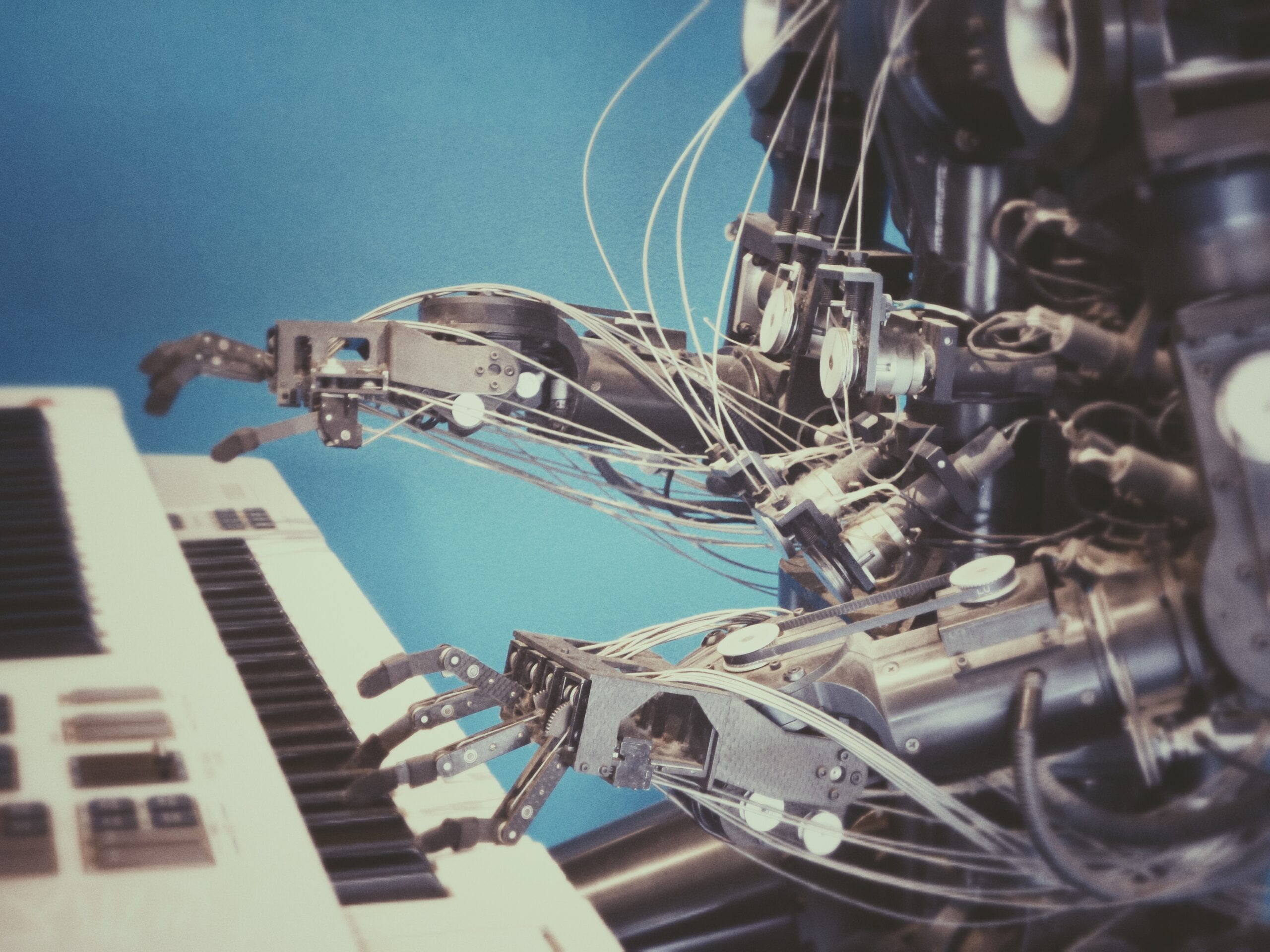 a robot playing the piano